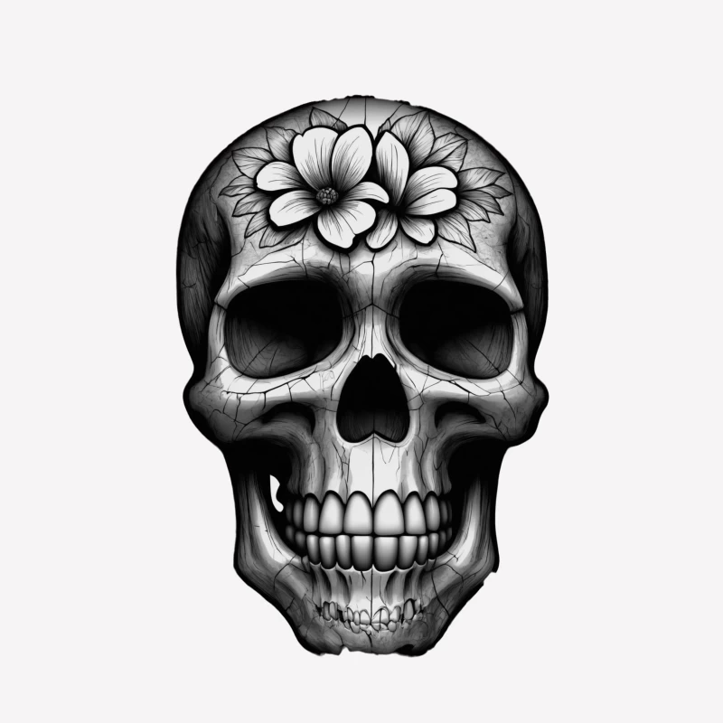 Floral Skull Illustration