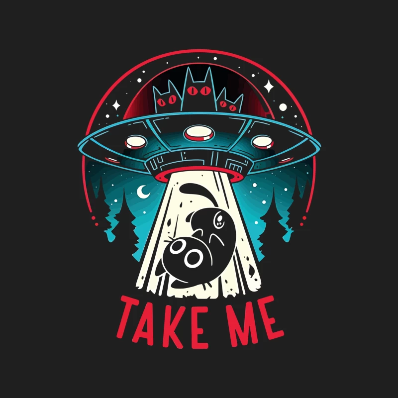 Take Me – UFO & Cat Abduction Whimsy Male Tank Top