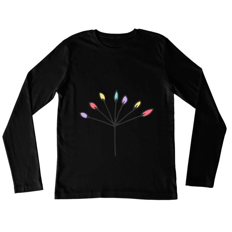 Design abstrait floral coloré Femme Manches Longues T-Shirt