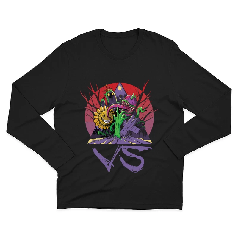 Monsters vs. Plants: A Whimsical Battle Male Long Sleeve T-Shirt