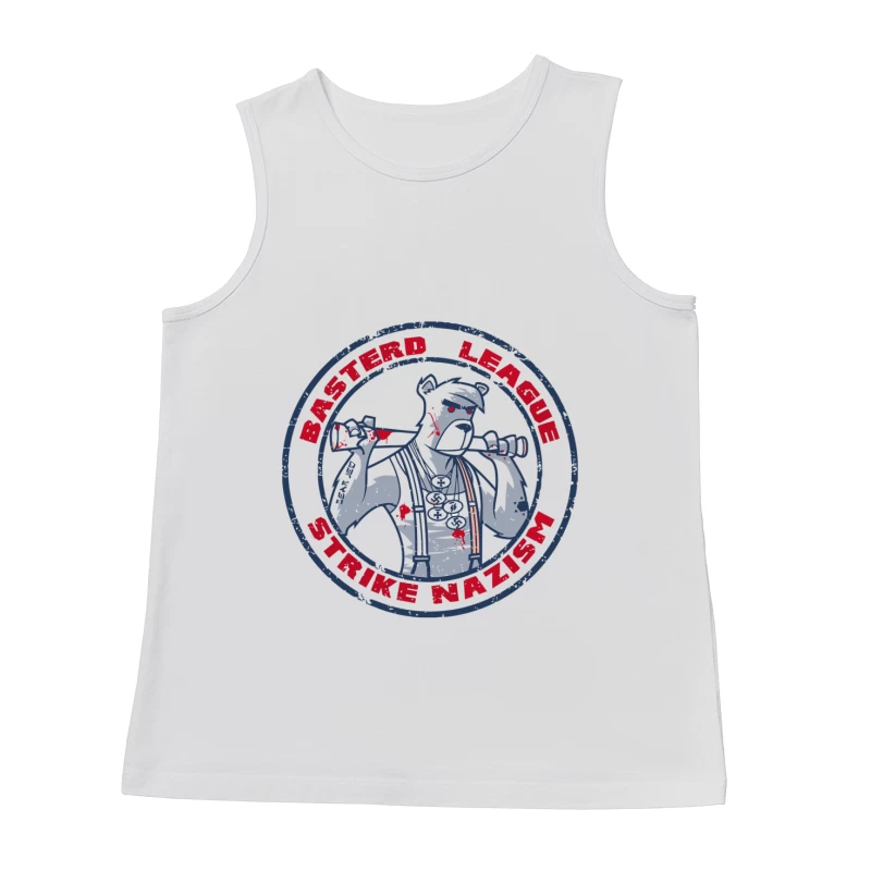 Violent Anti-Nazi Bear Logo with Baseball Bat Male Tank Top