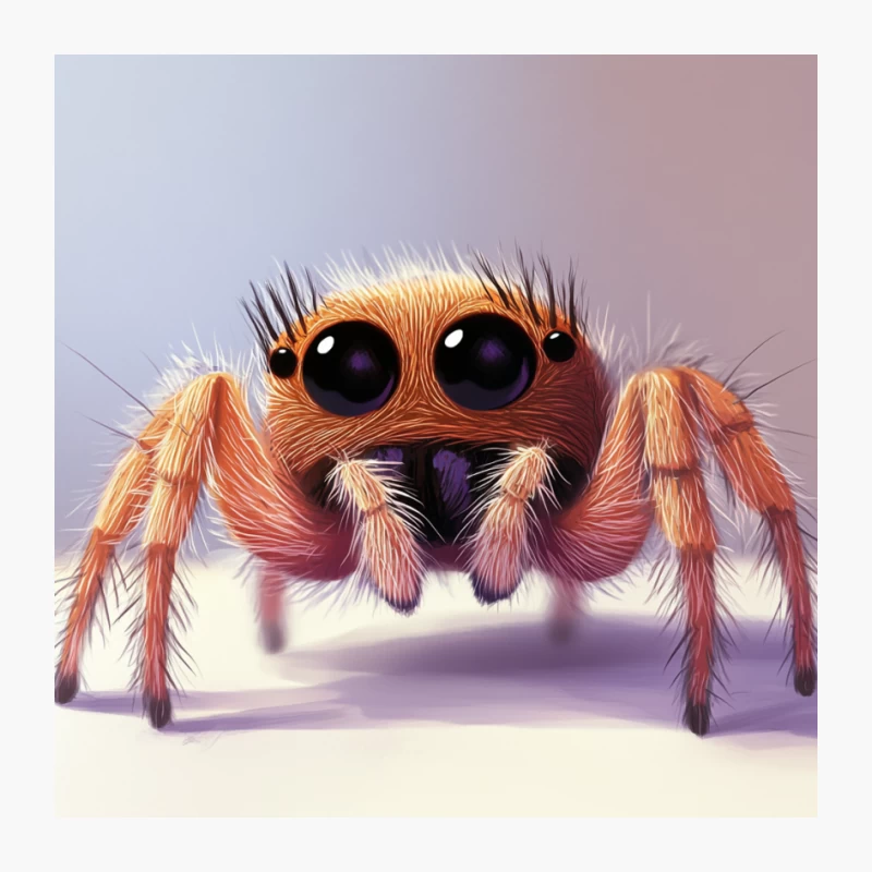 Adorable Macro Shot of a Furry Jumping Spider with Big Eyes Pin