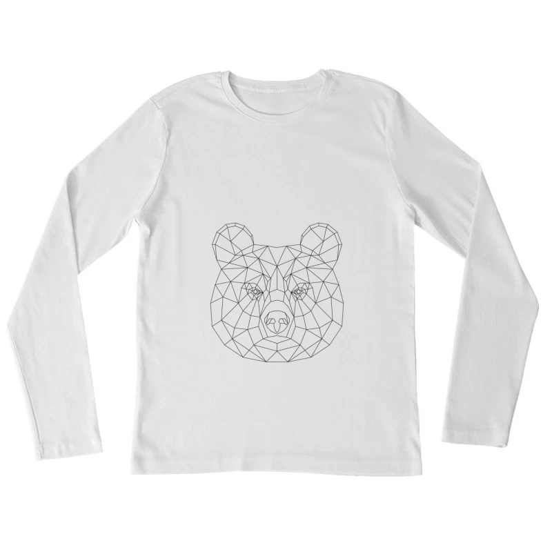 Motif géométrique de tête d'ours Femme Manches Longues T-Shirt