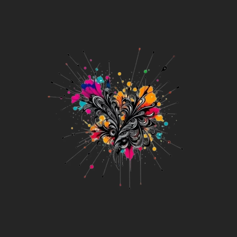 Colorful Abstract Floral Art Illustration Male Pullover Sweatshirt