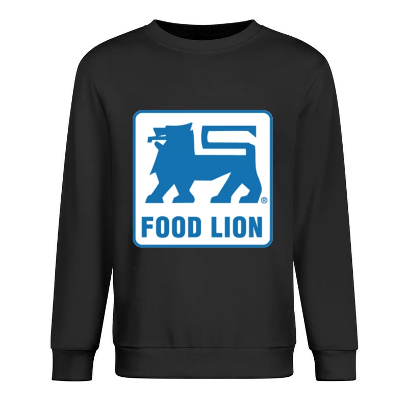 Food Lion Supermarket Chain Blue Logo with Lion Symbol Male Pullover Sweatshirt