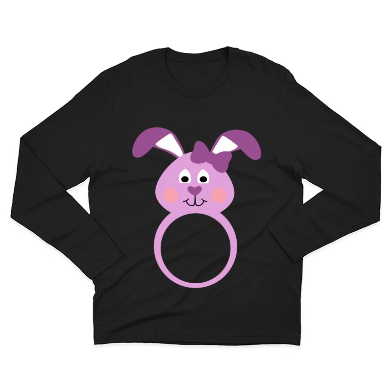 Anneau de lapin mignon violet Homme Manches Longues T-Shirt