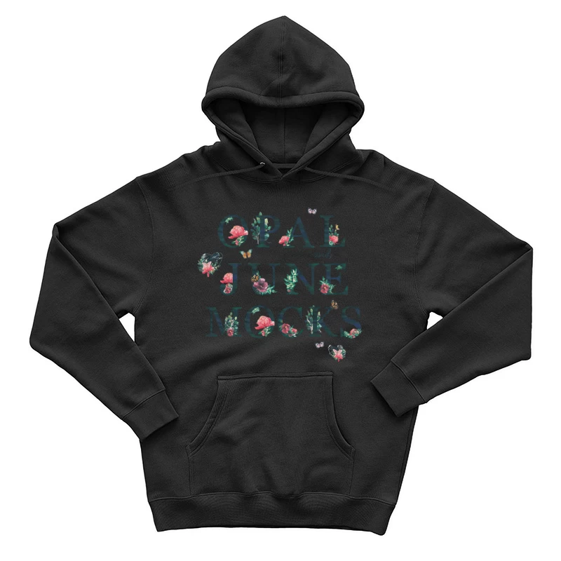 Florale Typografie und Schmetterlinge Herren Pullover Hoodie
