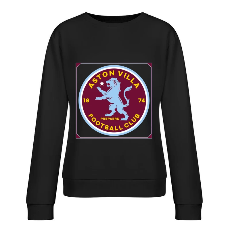 Aston Villa Football Club Historic Crest with Rampant Lion Female Pullover Sweatshirt