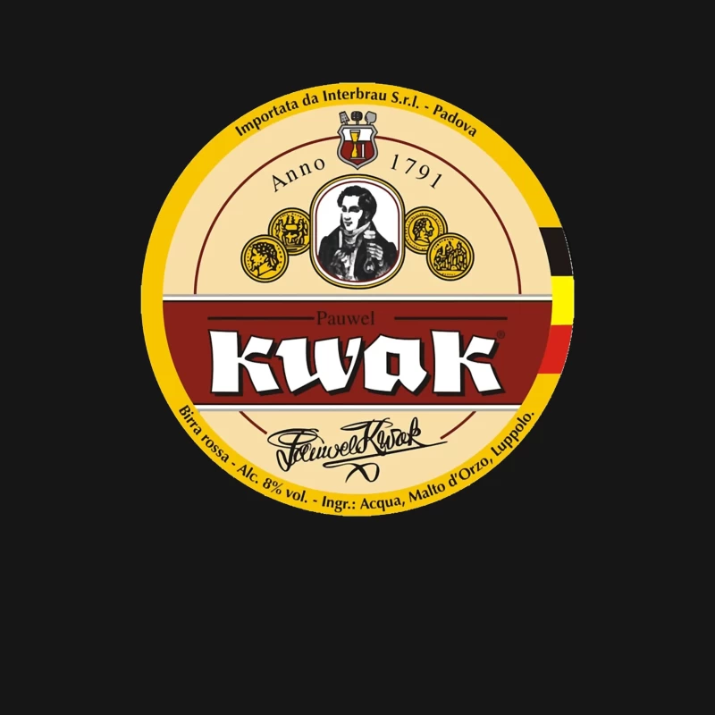 Vintage Circular Label of Kwak Belgian Beer from 1791 Female T-Shirt