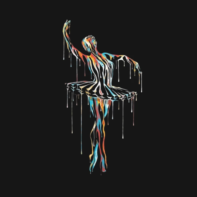 Colorful Abstract Ballerina Sculpture Male Long Sleeve T-Shirt