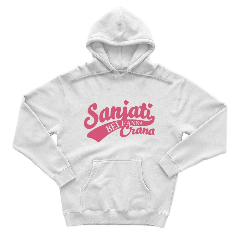 Rosa Retro-Logo-Design Herren Pullover Hoodie
