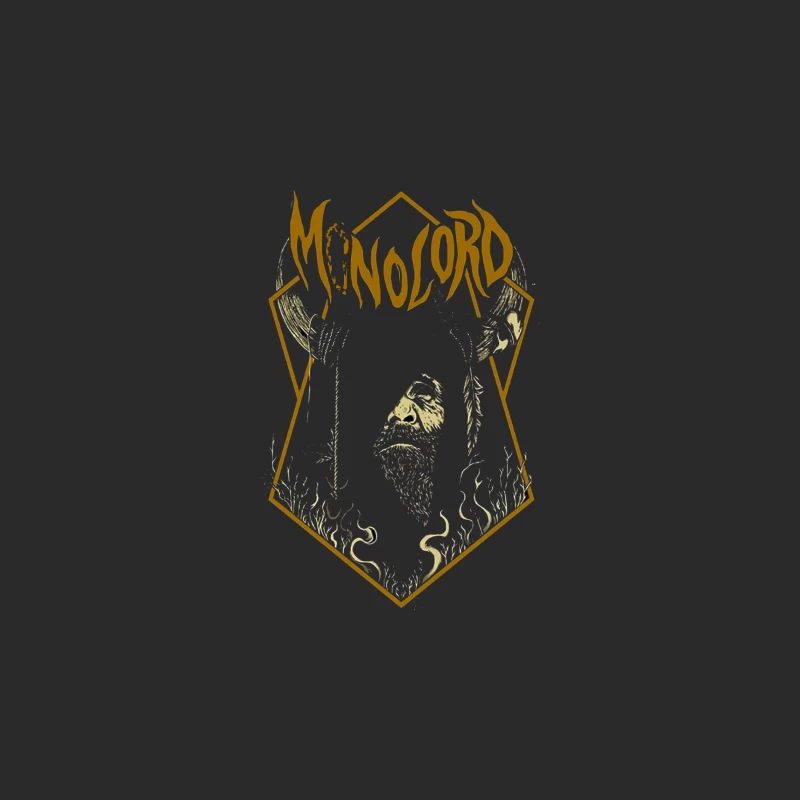 Minimalist Gold Gothic Logo with Bearded Figure Design Baseball Cap