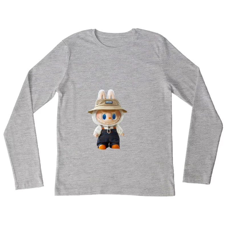 Niedliche Figur mit Hasenohren und Hut Damen Langarm T-Shirt