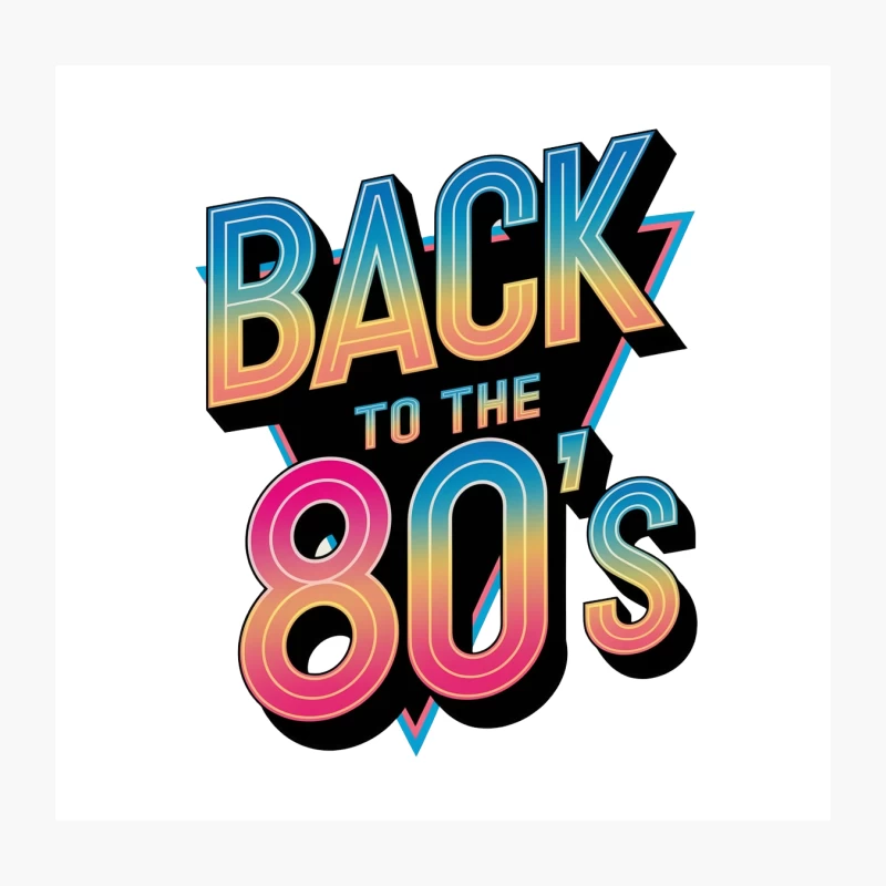 Vibrant Retro 80s Typography with Neon Gradient Colors Throw Pillow