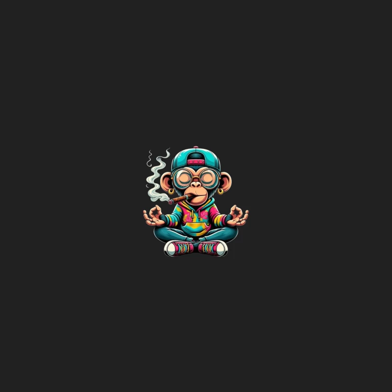 Cartoon Monkey Meditating with Style Bucket Hat