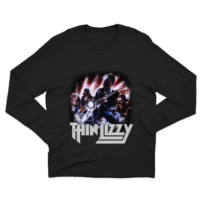 Dramatic Rock Band Performance Illustration Male Long Sleeve T-Shirt