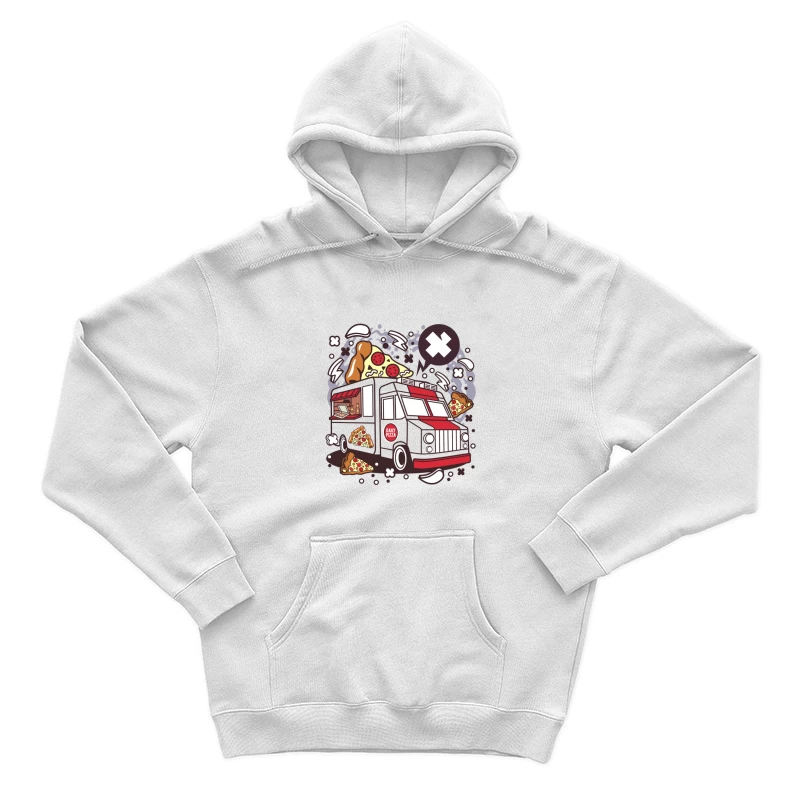 Camion de pizza illustré Homme Sweat à capuche