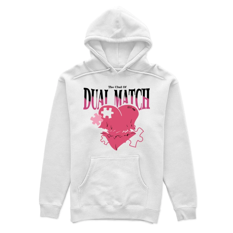 Doppelmatch-Logo mit Herzpuzzlestücken Damen Pullover Hoodie