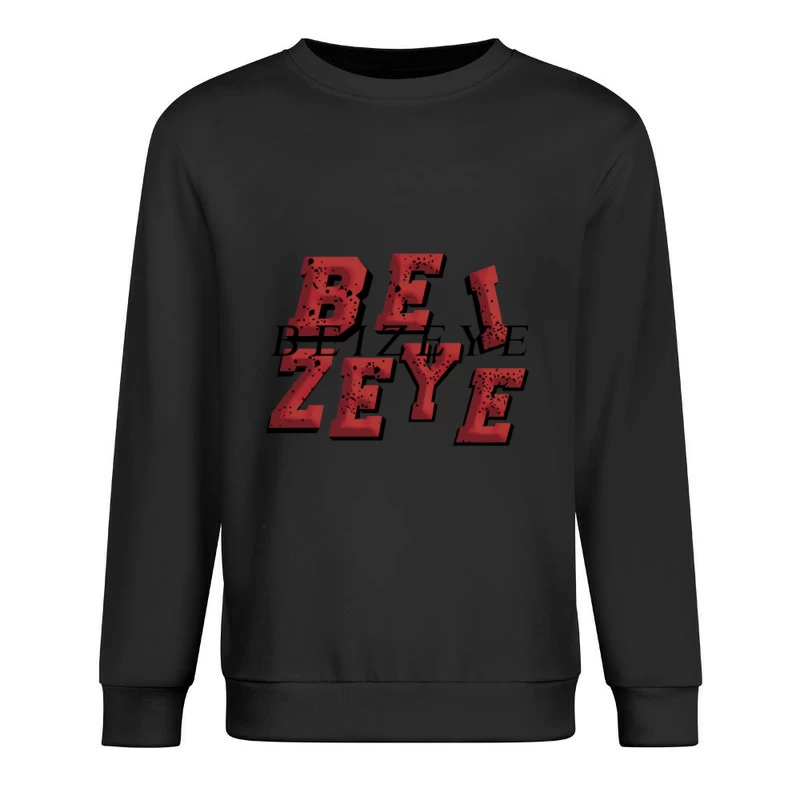 Rotes 3D-Typografie-Design Herren Pullover Sweatshirt