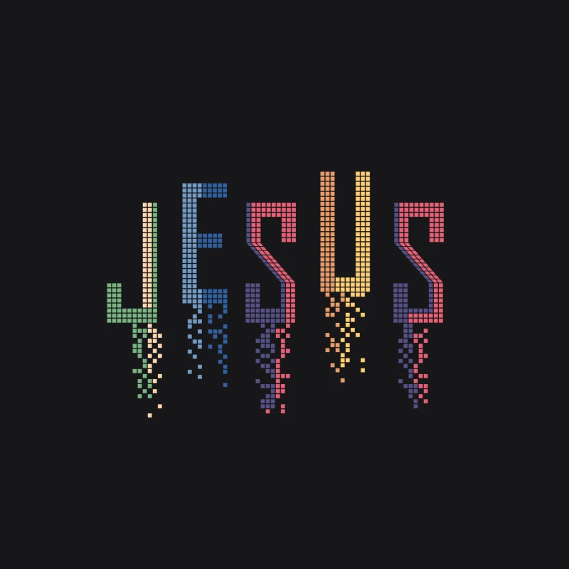 Jesus in Pixelkunst Herren Pullover Hoodie