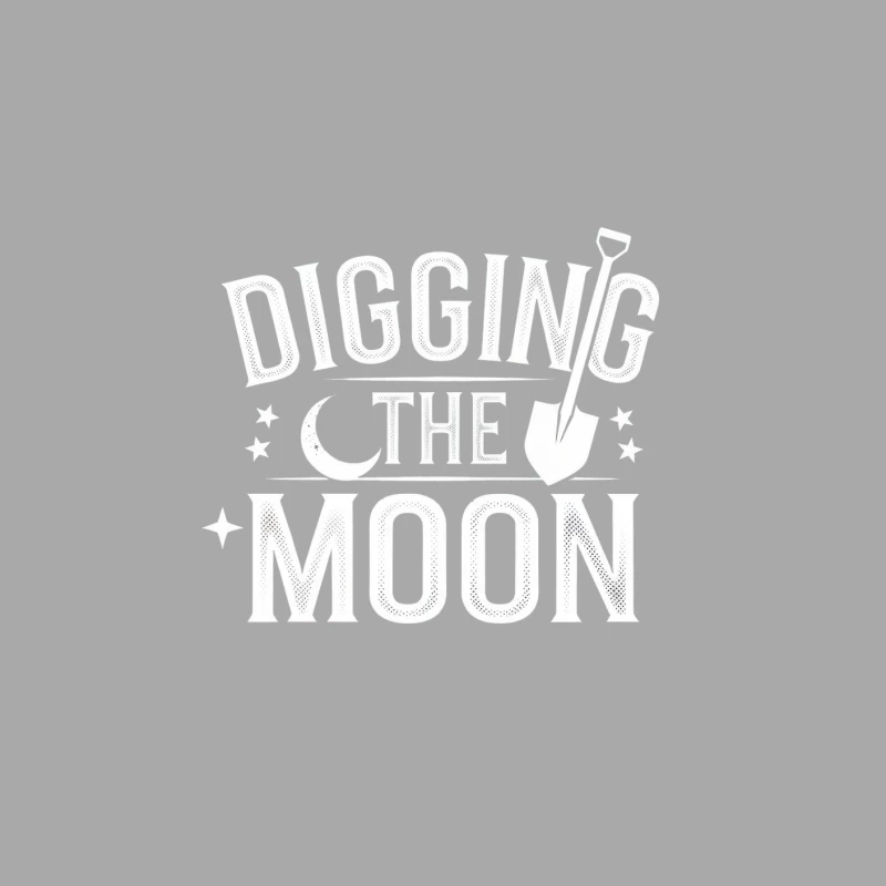 Minimalist Typography: Digging the Moon Male Pullover Hoodie