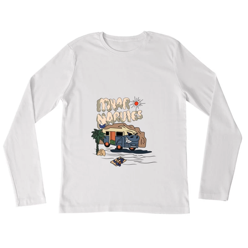 Abenteuerreise mit fröhlichem Bus Damen Langarm T-Shirt