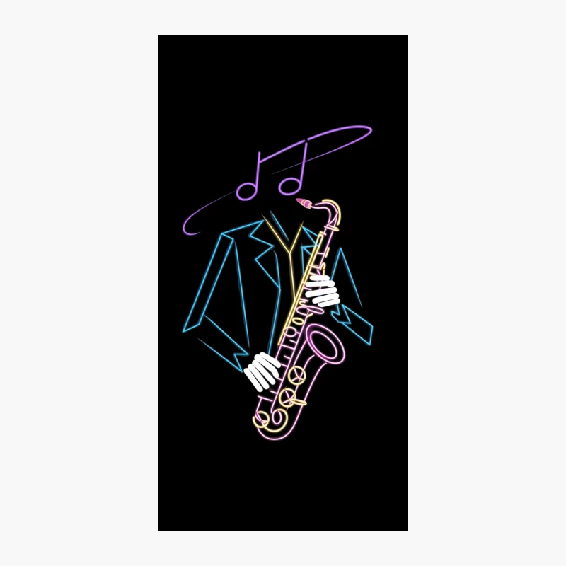 Artistic Jazz Saxophone Musical Sketch iPhone Case