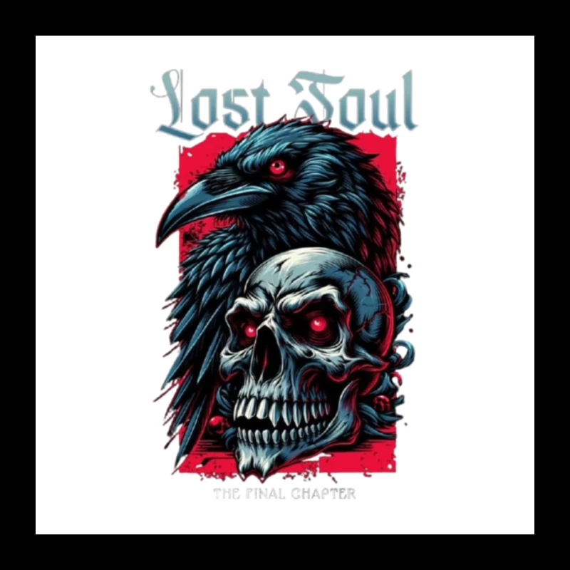 Lost Soul: Gothic Raven and Skull Dark Fantasy Illustration Pin