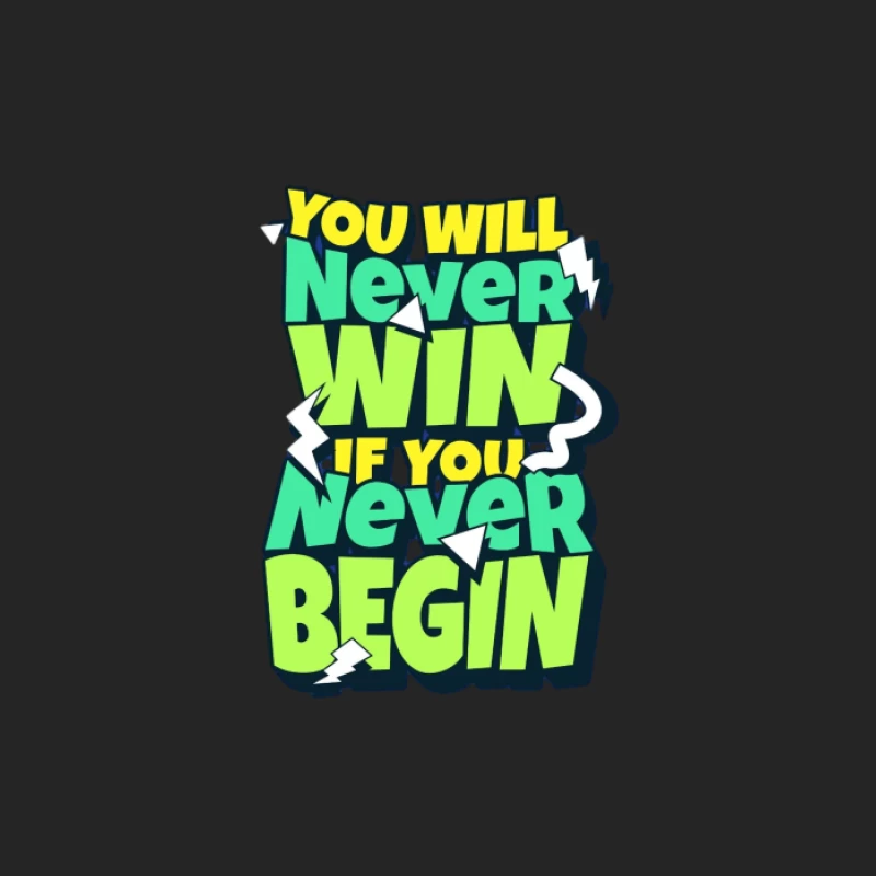 Citation motivationnelle sur commencer et gagner Homme Sweat-shirt à enfiler
