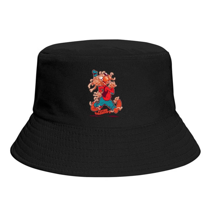 Whimsical Cartoon Character Made of Spaghetti Bucket Hat