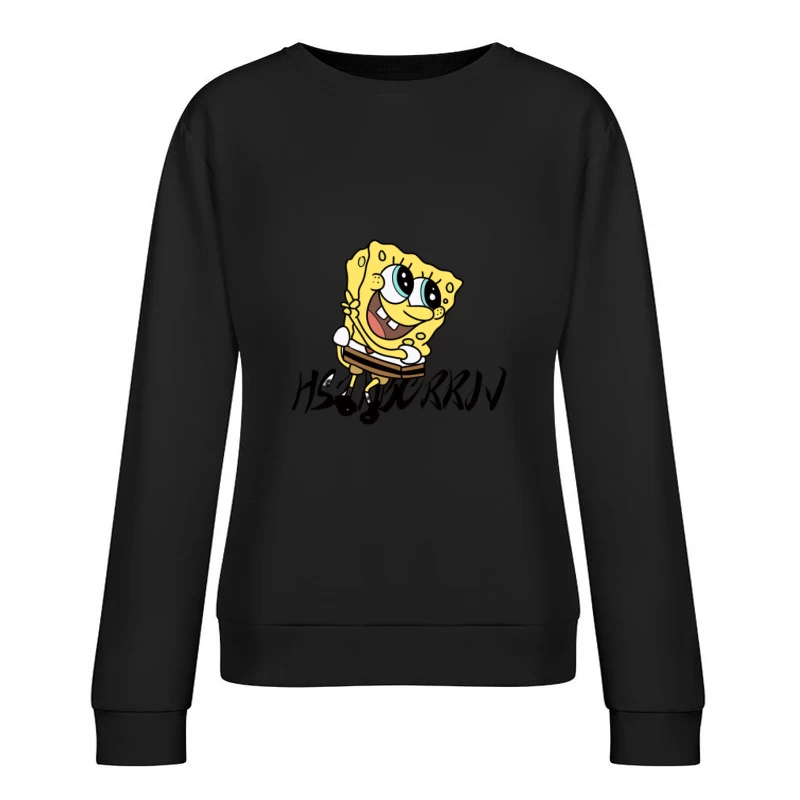 Personnage joyeux de dessin animé jaune Femme Sweat-shirt à enfiler