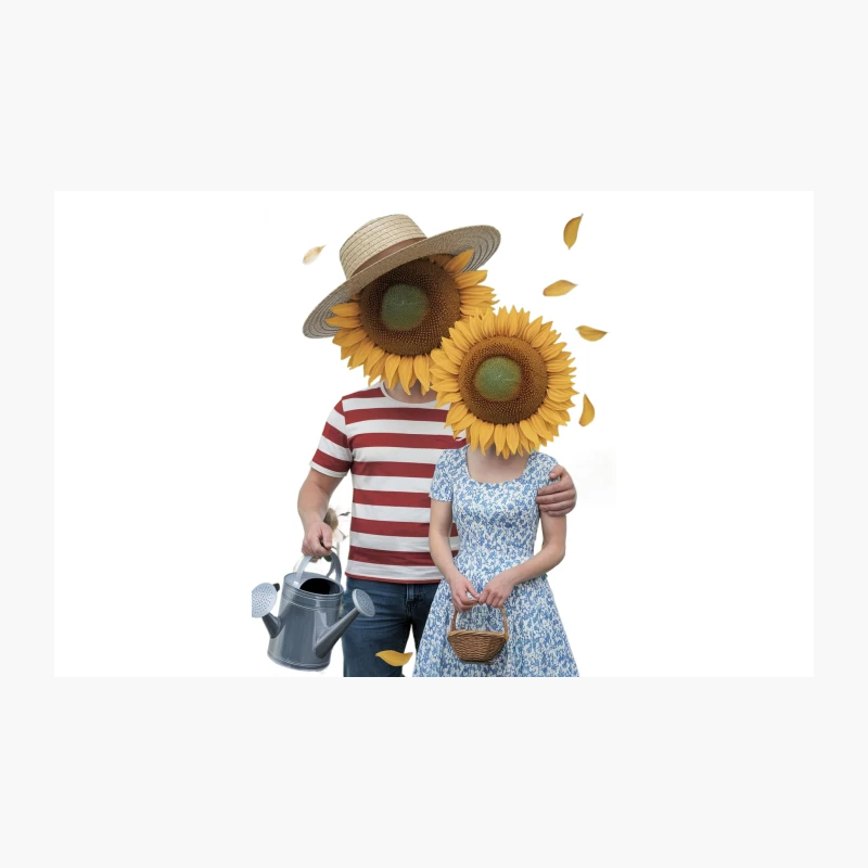 Whimsical Sunflower Couple's Summer Garden Travel Mug