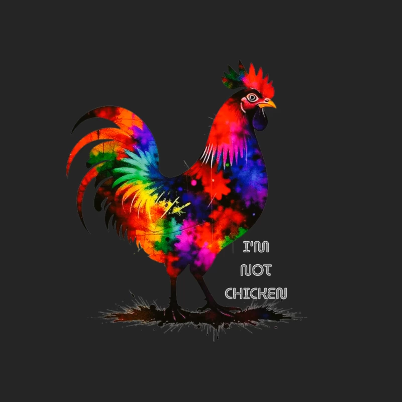 Rainbow Watercolor Rooster with Text Female Pullover Sweatshirt