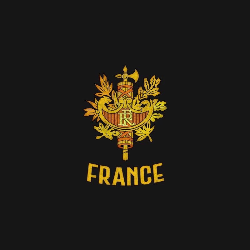 France   Faded Style Coat of Arms Emblem Design Desk Mat