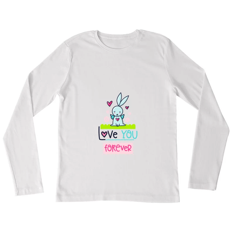Lapin mignon avec message d'amour Femme Manches Longues T-Shirt