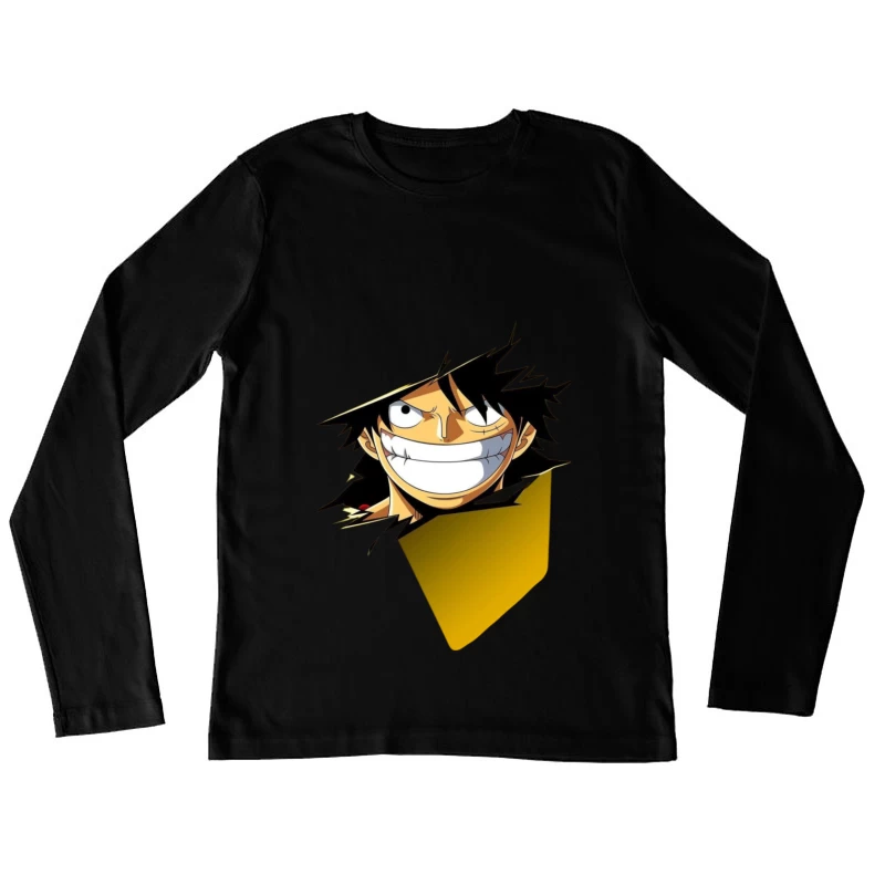 Excited Anime Character from One Piece Female Long Sleeve T-Shirt