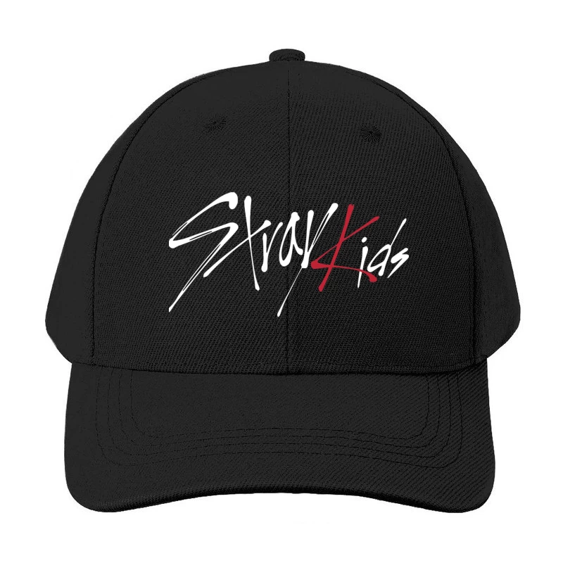 Modern Minimalist Calligraphic Signature in Red and Black Baseball Cap