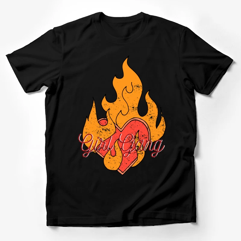Cœur en flammes du Girl Gang Homme T-Shirt