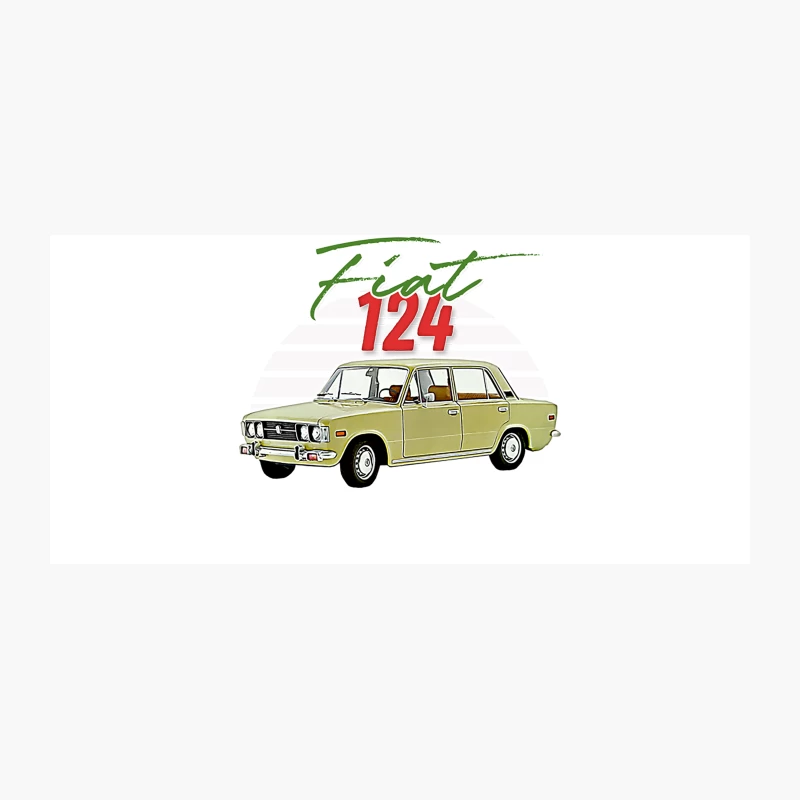 Fiat 124  Retro Italian Car Lover Gift Design Coffee Mug