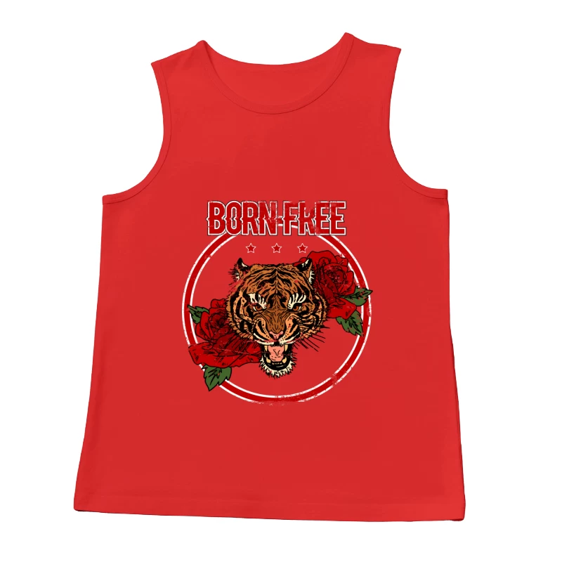 Tigre audacieux avec roses Homme Débardeur