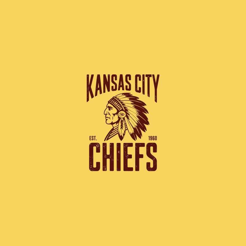 Vintage Kansas City Chiefs NFL Team Logo with Native American Design Est. 1960 Bucket Hat