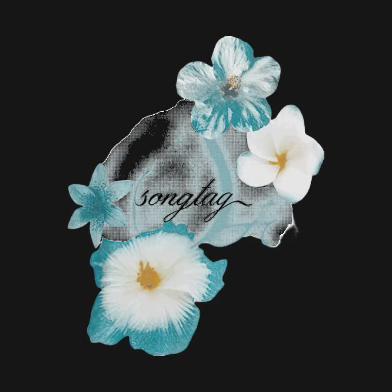 Blumen und Schriftzug Kunst Damen T-Shirt
