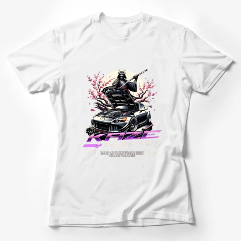 Samurai Warrior Honda S2000 with Cherry Blossoms in Anime Style Female T-Shirt