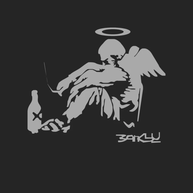 Banksy Fallen Angel Male Pullover Sweatshirt