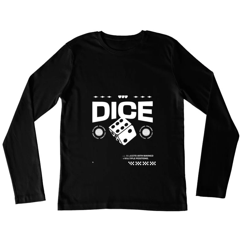 Retro Würfel Design Damen Langarm T-Shirt