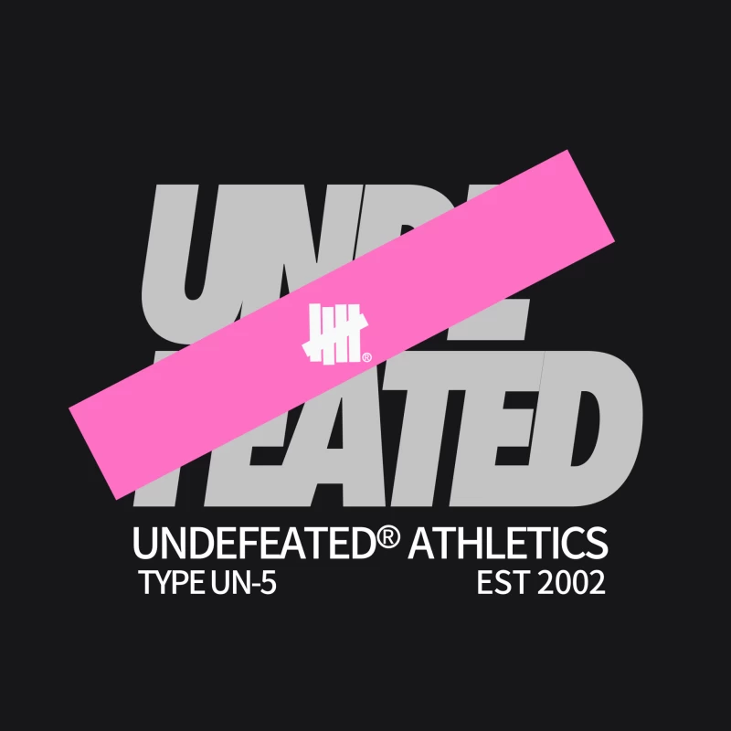 Undefeated Athletics Logo Design mit pinkem Balken Herren Pullover Hoodie
