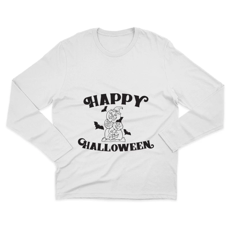 Citrouilles et chauves-souris pour Halloween Homme Manches Longues T-Shirt