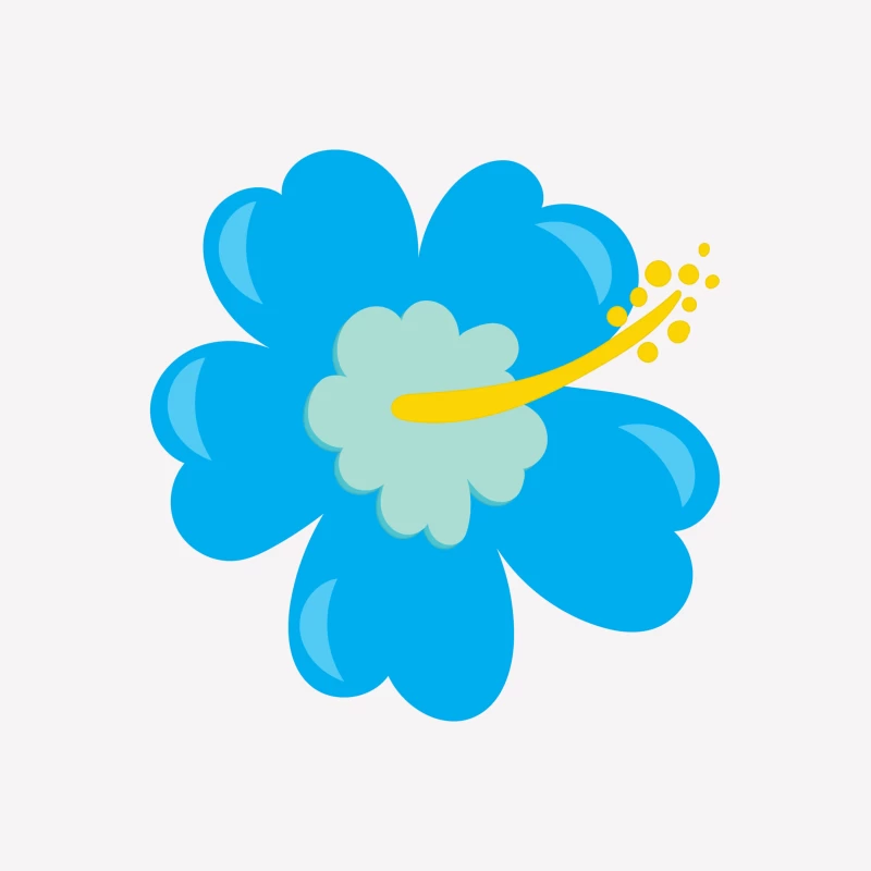 Fleur hibiscus bleue stylisée Femme T-Shirt