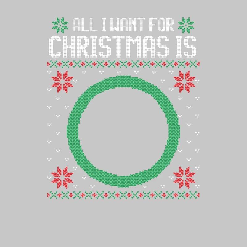 Pull de Noël avec cercle vert Homme Manches Longues T-Shirt