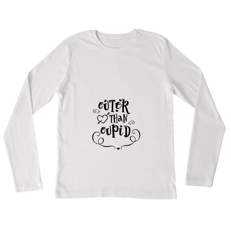 Design abstrait avec silhouettes et cœurs noirs Femme Manches Longues T-Shirt